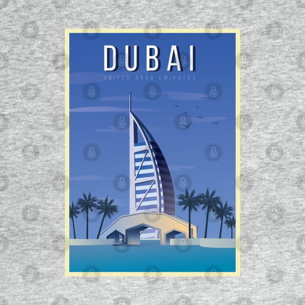 Dubai, UAE - Vintage Travel Poster by AtifSlm